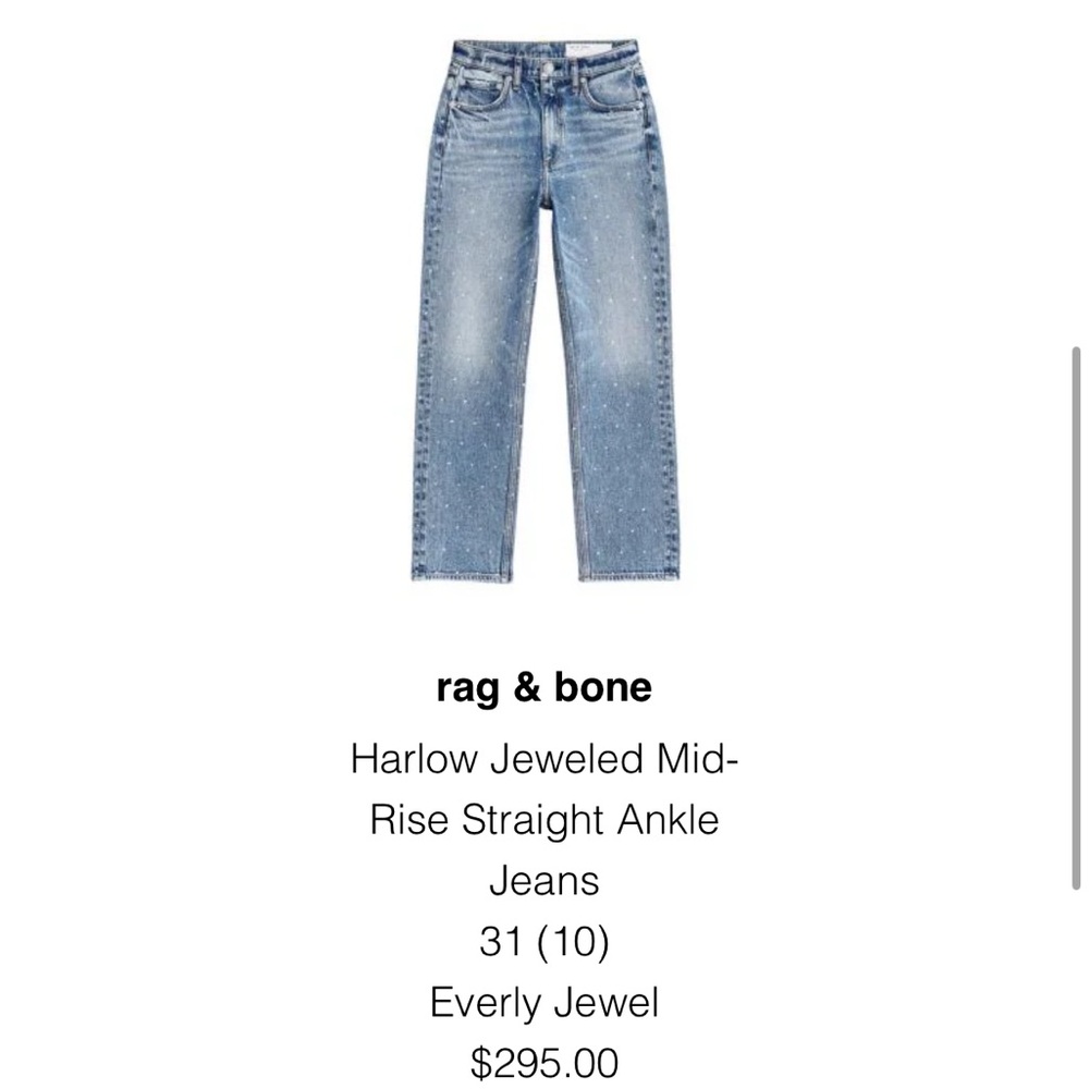 Rag & Bone Blue Cropped Ankle Jeans